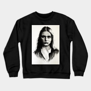 Cara, charcoal sketch Crewneck Sweatshirt